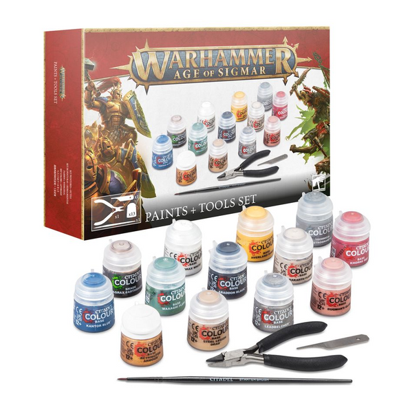 Games Workshop - Warhammer Age of Sigmar - Paints + Tools Set