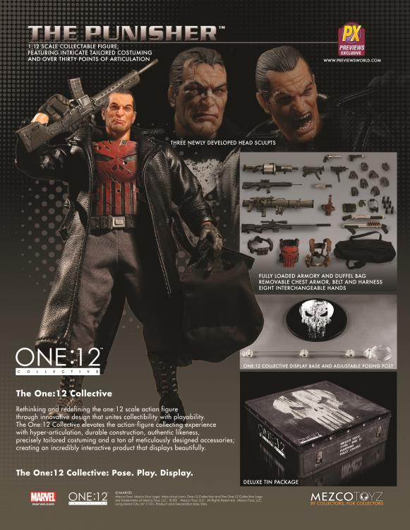 Mezco One:12 Collective Marvel Punisher Fully Loaded PX Exclusive Mezco One:12 Collective Marvel Punisher Fully Loaded PX Exclusive