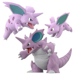 Pokemon Center Original Scale World Kanto Region Nidoran F & Nidorino & Nidoking