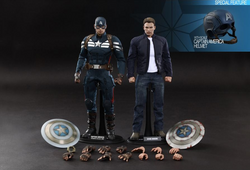 Hot Toys 1/6 MMS243 Captain America: The Winter Soldier - Captain America & Steve Rogers Set