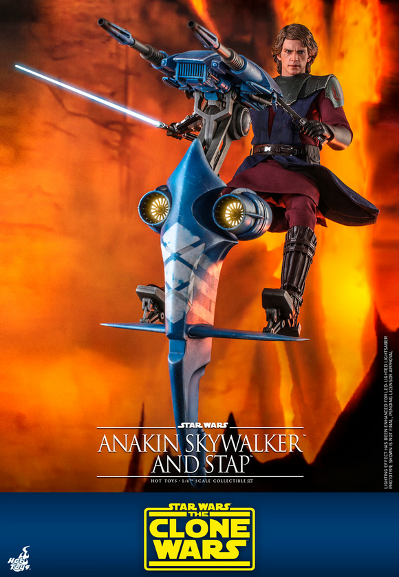 Hot Toys 1/6 TMS020 - Star Wars The Clone Wars - Anakin Skywalker and Stap
