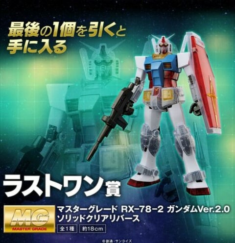 Gundam MG 1/100 ICHIBAN KUJI 40TH RX-78-2 GUNDAM VER 2.0 Last One Solid Clear Reverse