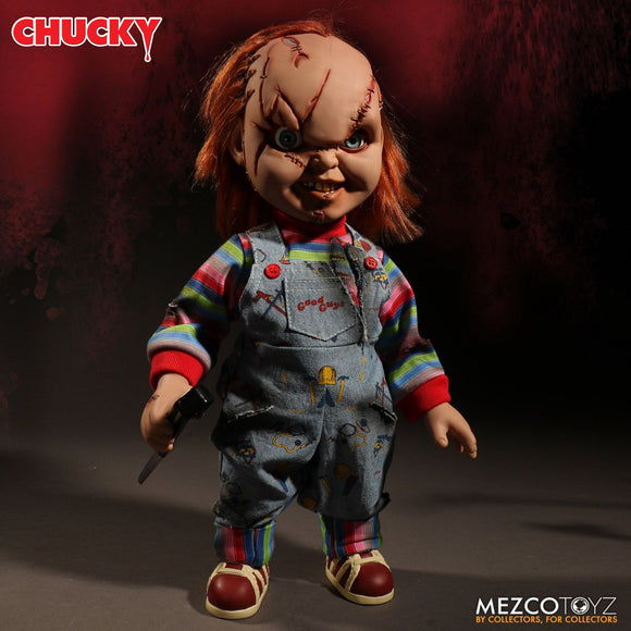 Mezco Toyz Mega Scale Talking Scarred Chucky