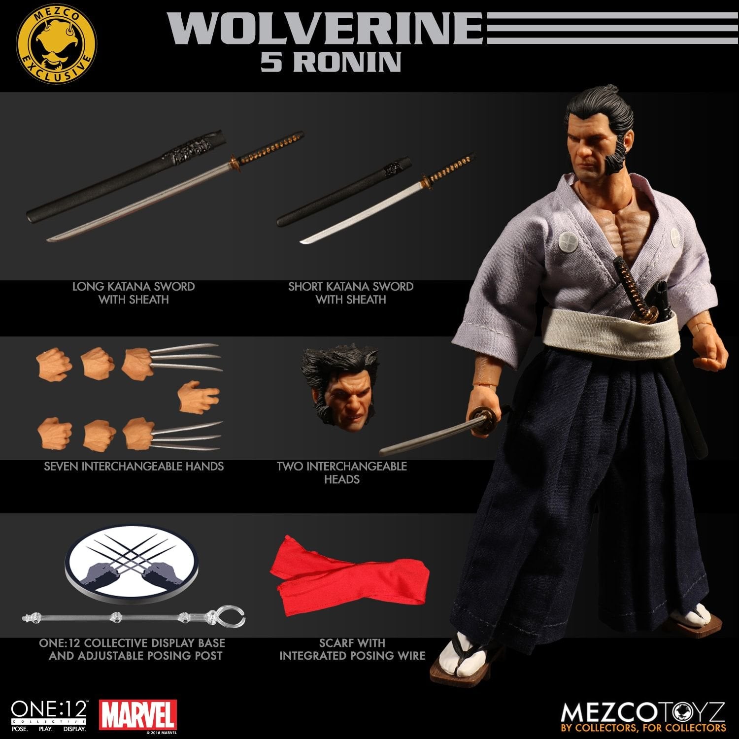 Mezco One:12 Collective: NYCC Wolverine 5 Ronin – Xavier Cal