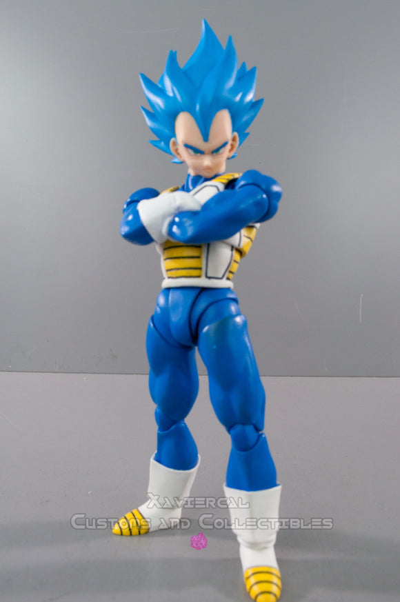 Xavier Cal Custom S. H. Figuarts Dragon Ball Z Super Saiyan Blue God- Vegeta Anime Colors