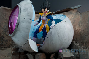 Xavier Cal Custom S. H. Figuarts Dragon Ball Z Sayian Saga - Vegeta + Sayian Pod & Diorama Set