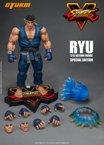 Ryu Special Edition Blue Ver Street Fighter V Storm Collectibles 1:12 *HEAVY BOX DAMAGE*